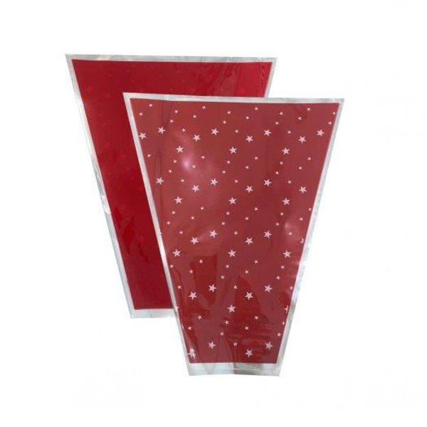 Bossa vesc estrellas blancas+rojo 9x23x33 100unit.